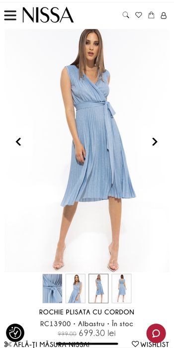 Rochie plisata cu cordon Nissa