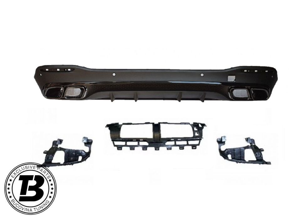 Difuzor Bara Spate cu Ornamente compatibil cu Mercedes GLE SUV W167 GLE63 Design