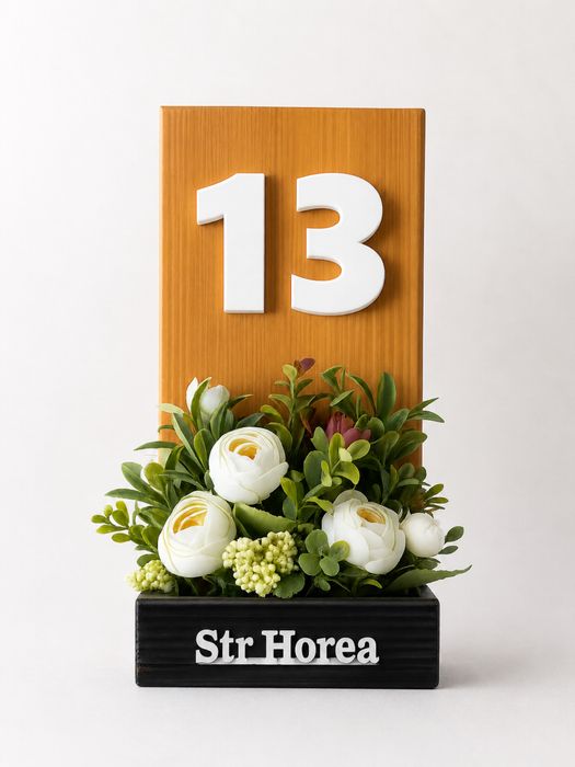 Numar de casa personalizat din lemn