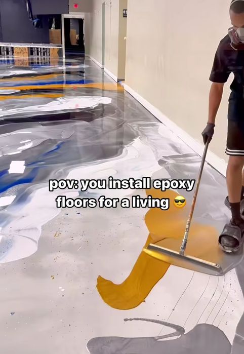 Эпоксидные полы с разводами