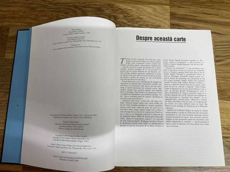 Mari Enigme ale Trecutului - Reader's Digest