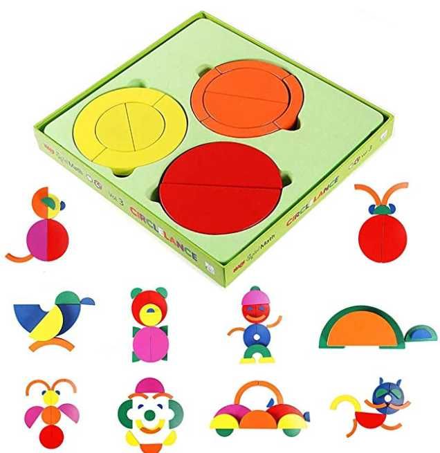 Habi Spiel Math Circlelance Дървени цветни елементи в кутия