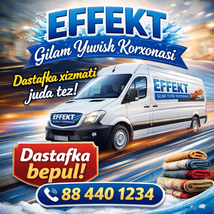 Gilam yuvish EFFEKT korxonasi.Sifatiga kafolat beramiz.Dastafka bepul.