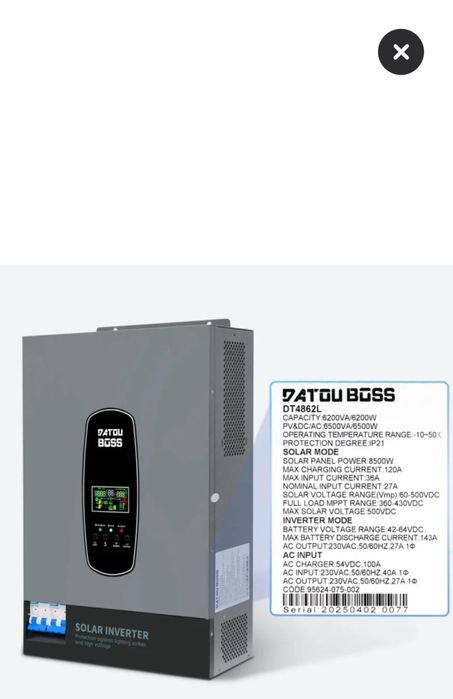 Invertor solar 6200W, 48V, 220-240V