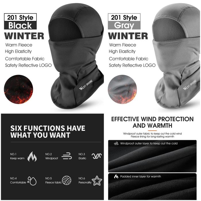 Cagula mască protectie antivant neopren ski bicicleta moto unisex