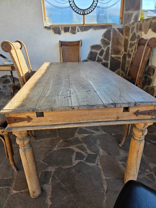 Masă veche din lemn masiv – sec. XIX – stil rustic nordic / Danemarca