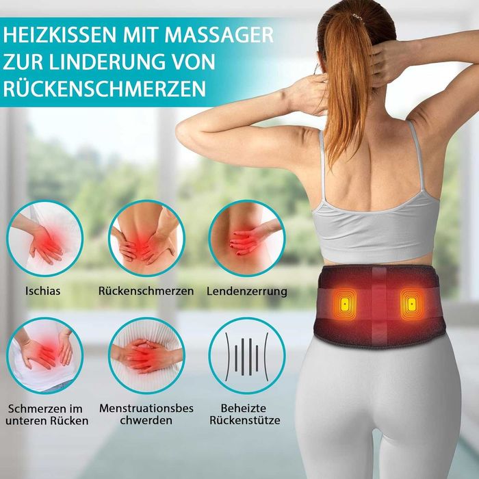 Безжичен затоплящ и вибриращ колан за кръст/корем с 5000 mAh батерия!