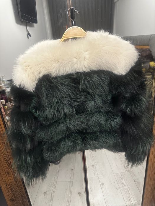 Палто естествена кожа и лисица