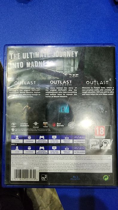 Продаю игру OUTLAST TRINITY на 2 дисках для PS4