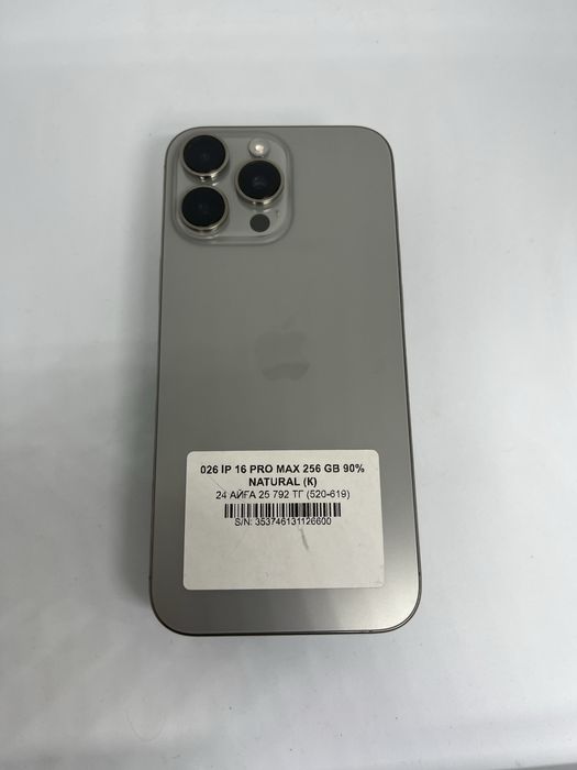 16 pro maz 256 gb 90%