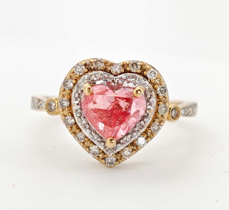 Inel aur 14k cu DIAMANT ROZ 1.35ct pret initial 25.000lei