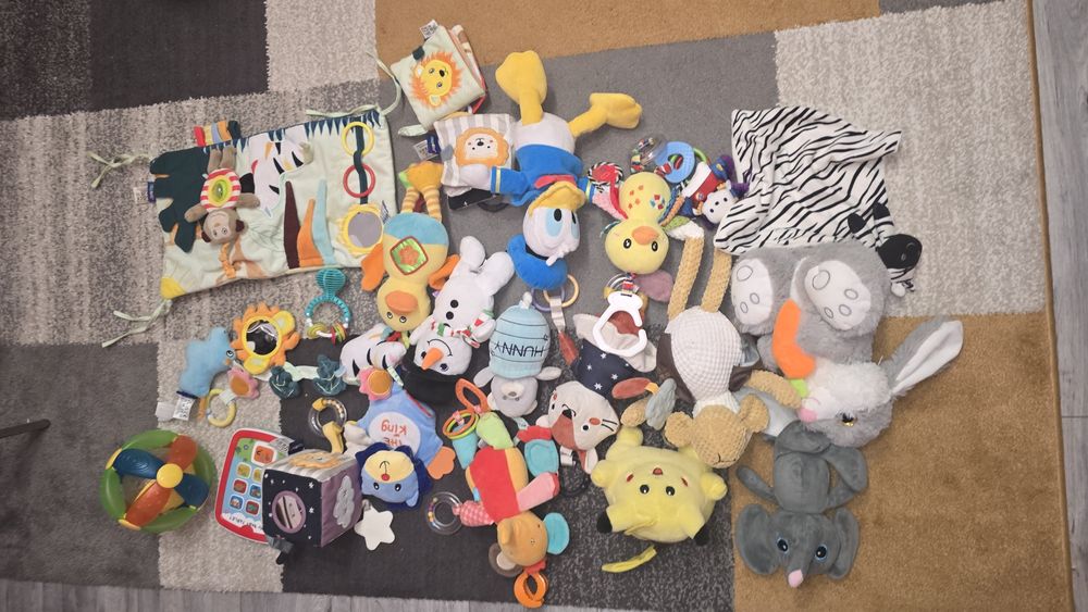 Lot jucării bebeluși 0–24 luni – jucării senzoriale, plușuri, cărți te