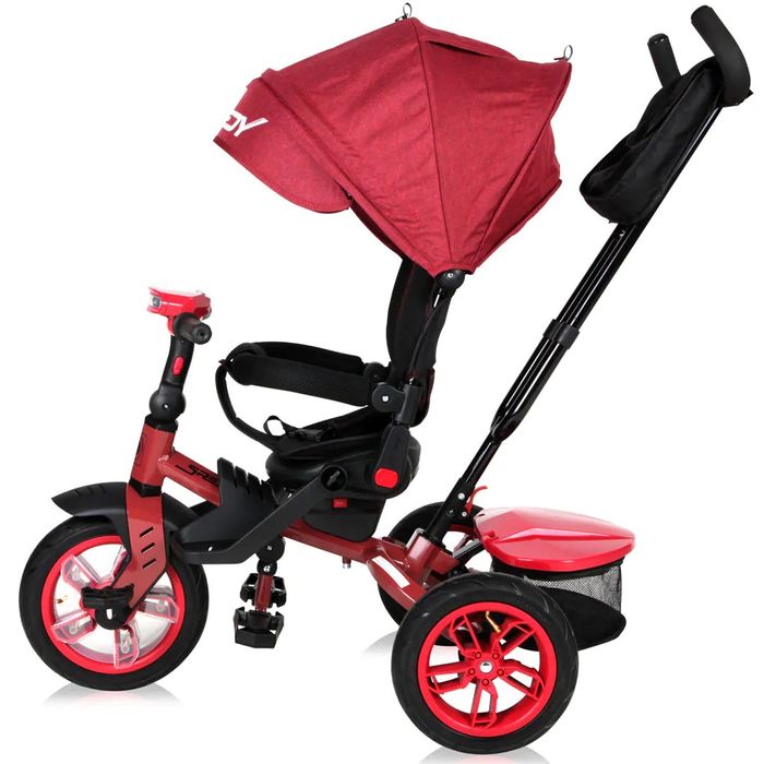 Триколка с въздушни гуми Lorelli - Speedy, Red & Black