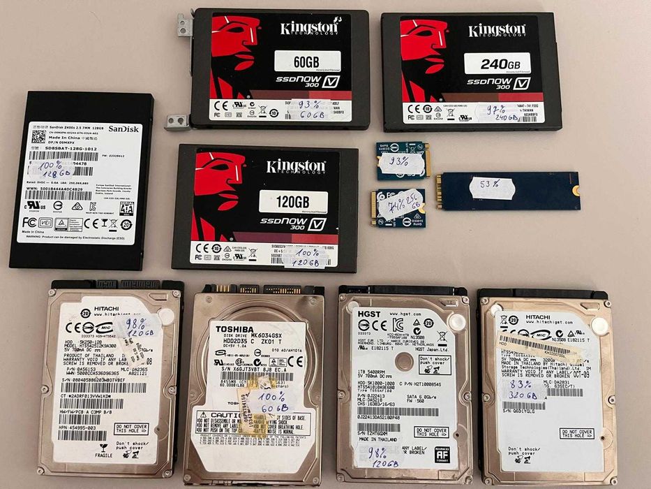 Ssd NVMe M.2, Sata, HDD 512Gb, 256Gb, 128Gb
