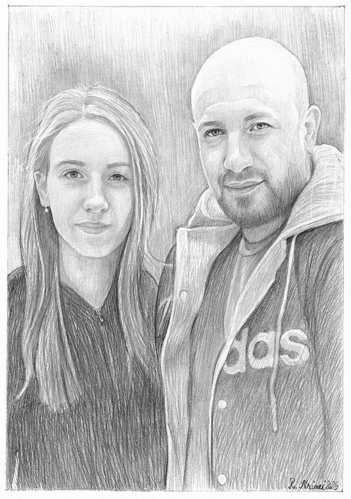 Portret în creion pe hârtie