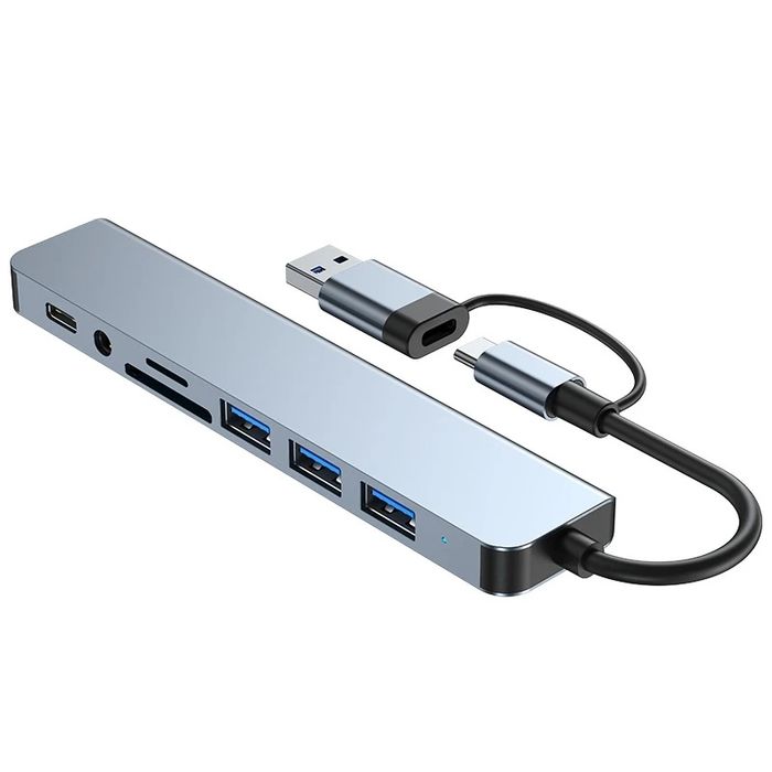 USB HUB, adapter, переходник 8 в 1