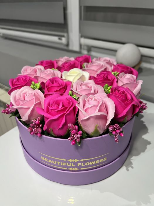 Букет от сапунени рози
