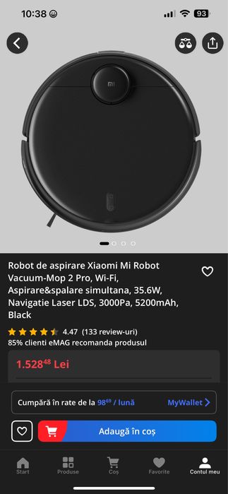 Vand Robot de aspirate Xiaomi Mi Robot Mop 2 Pro