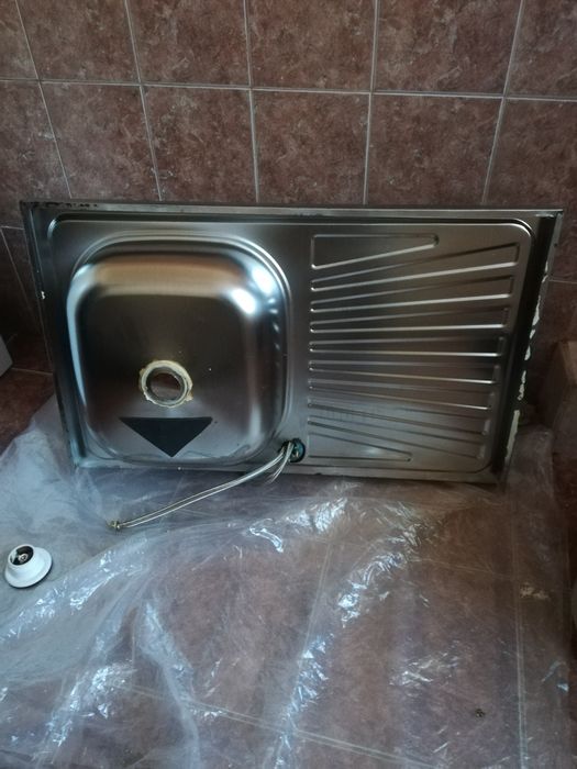 Chiuvetă bucătărie inox, cuvă pe stânga, stare bună