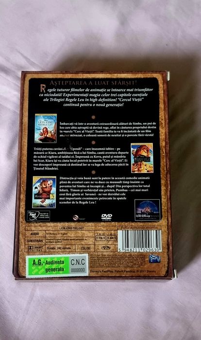 Dvd Trilogia Regele Leu de la Disney