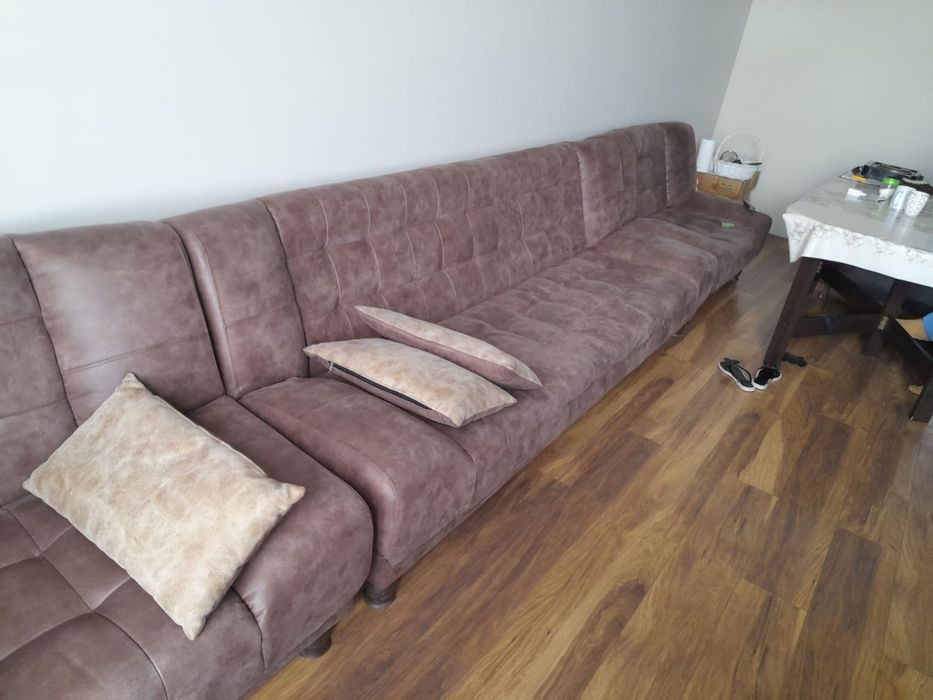 Диван с креслами кожаный