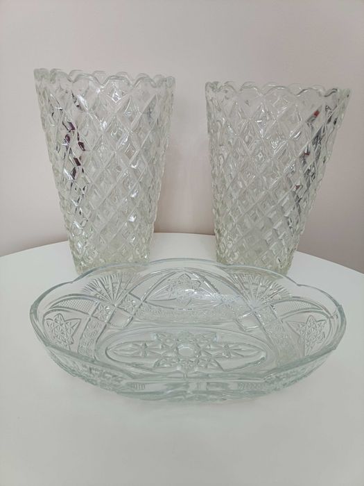 Vaze de cristal cu fructieră