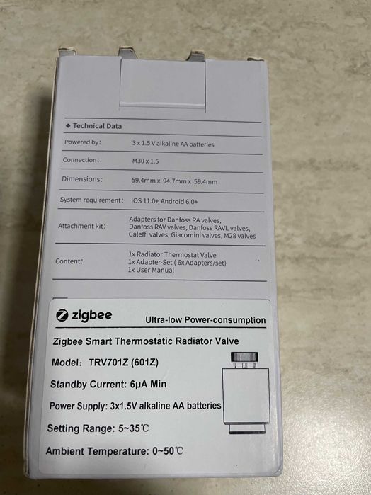 Cap termostatic inteligent pentru calorifer, Automat-on, Zigbee 5 buc