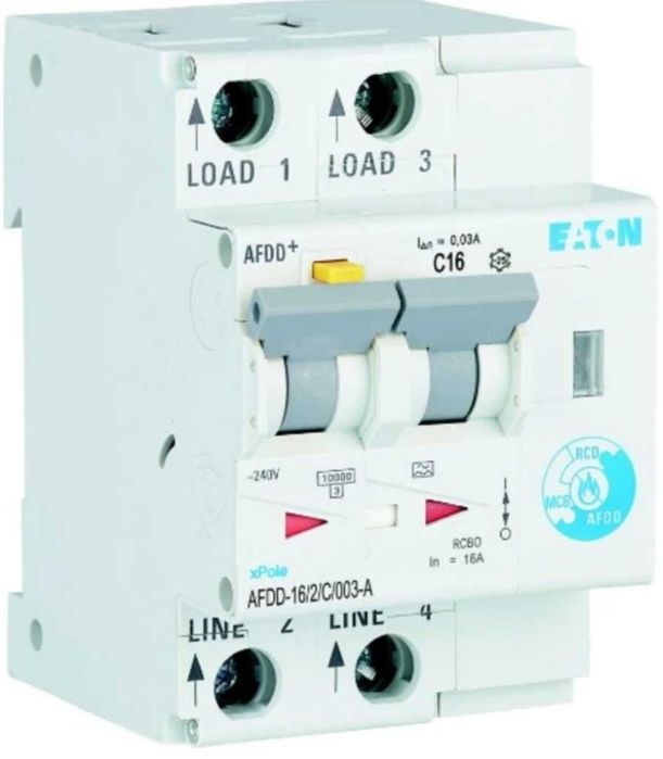 Siguranta automata AFDD Eaton 16A RCBO C diferentiala 2P 30mA