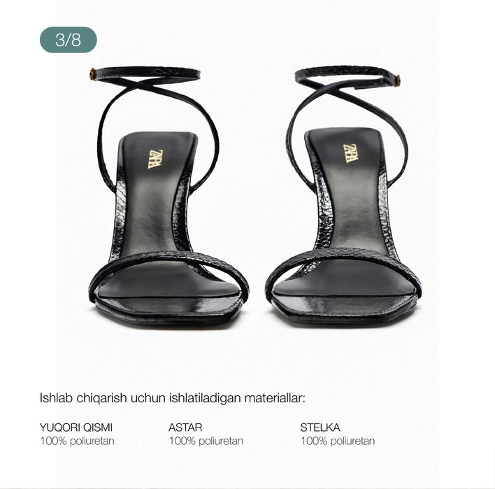 ZARA 2025 yil bahor–yoz sandallari