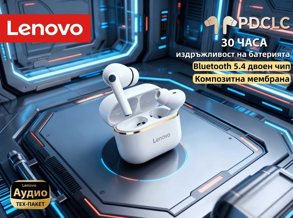 Lenovo EA230 TWS Безжични Bluetooth Слушалки за Спорт и Тичане 360 Стерео Звук Нови