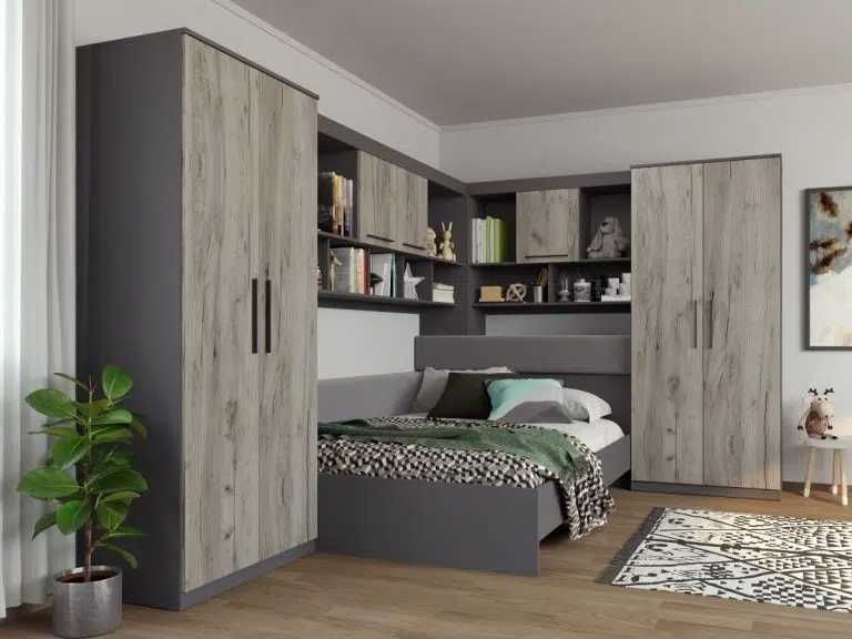 Set Dormitor Colt Lucio C6 Gri / Lemn