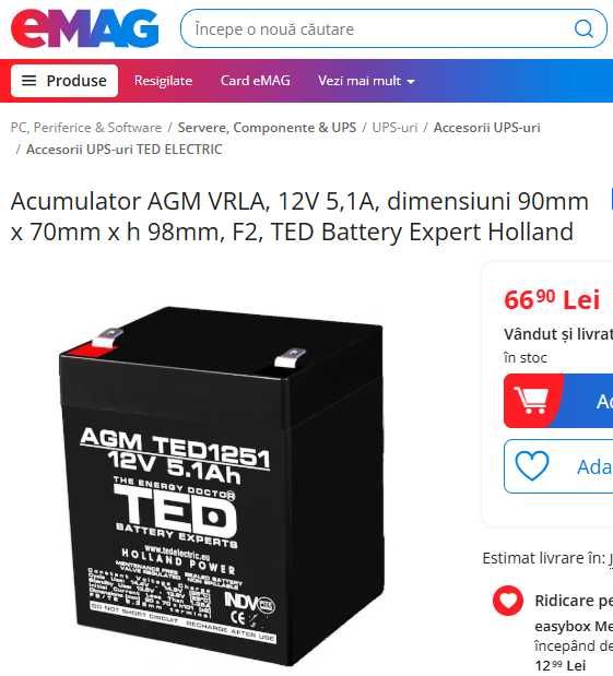 Acumulator Pb-GEL 5-260Ah pt UPS, alarme, camere, barci, fotovoltaice.