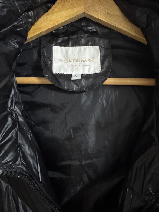 Geaca lunga din fas cu blana naturala