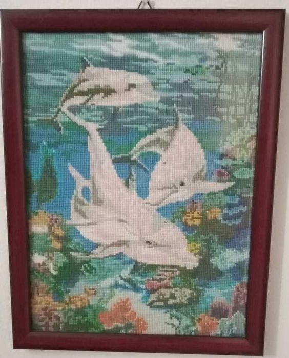 Продам картину "Дельфины"