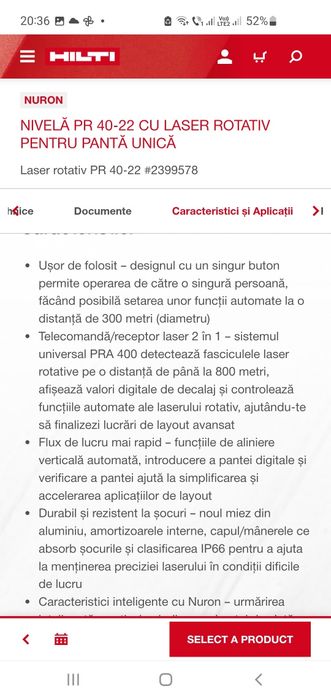 Nivelă laser HILTI PR 40 -22