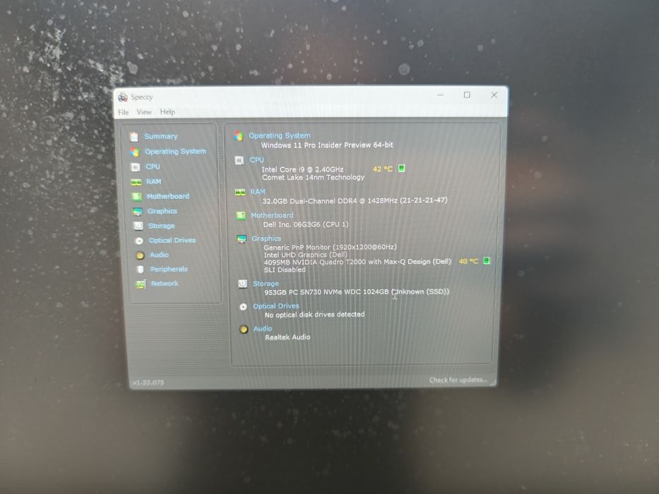 Laptop Dell Precision 5550 i9