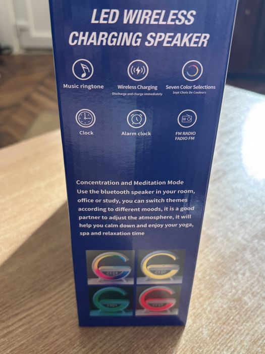 Boxă Bluetooth BT-3401 cu Încărcător Wireless și Ceas Alarmă LED