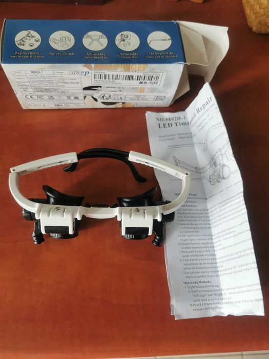 Ochelari cu lupe detasabile cu lumini LED pentru marit 8x-23x (max)
