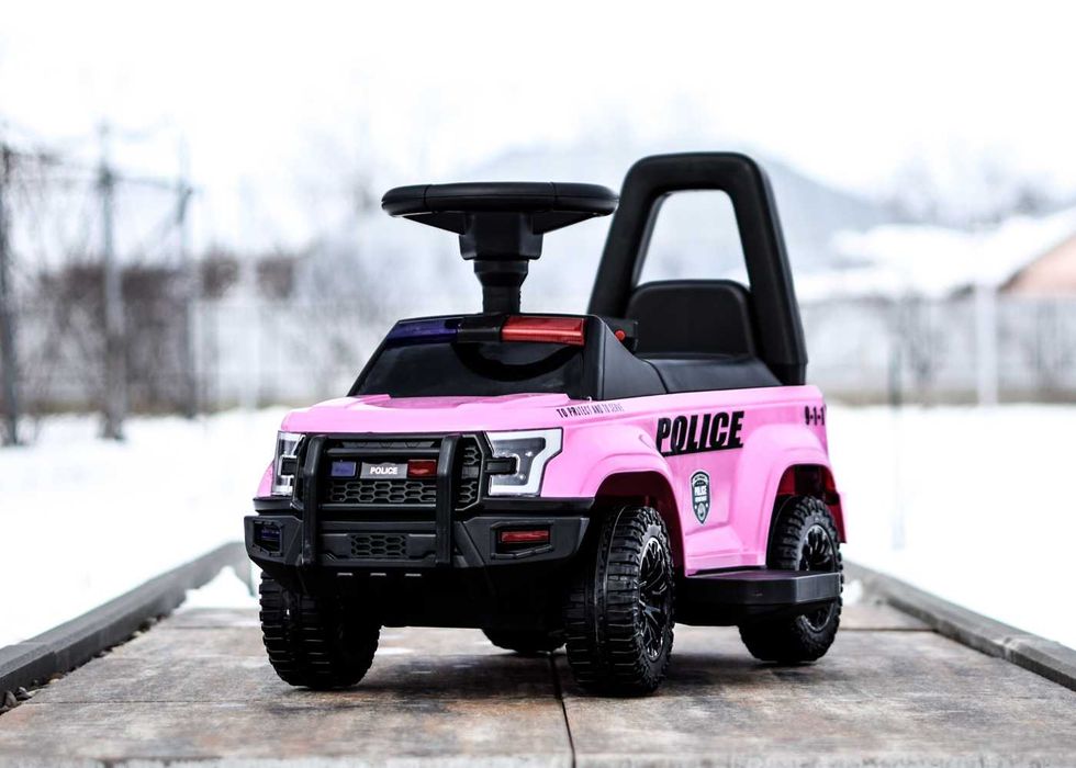 Masinuta 2 in 1 cu pedala elecrica Police QLS-993 30W 6V cu BT #Pink