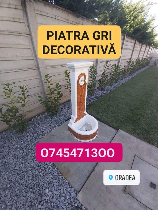 Piiatra decorativa gri, pamant gazon nisip 01-03 mărgăritar piatra con