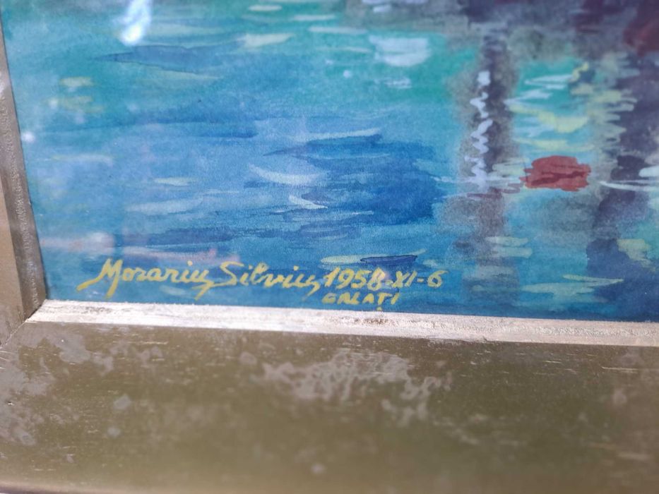 tablou acuarela 67/52 cm semnat Morariu Silviu datat 1958