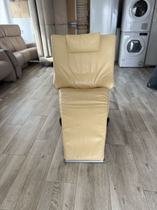 Șezlong Designer Premium – Piele Naturală, Extensibil și Ajustabil