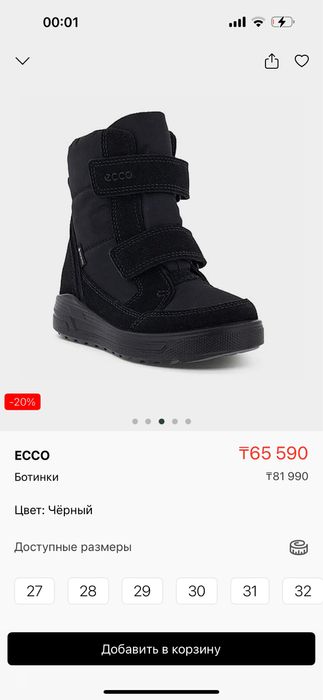 Ботинки детские ecco