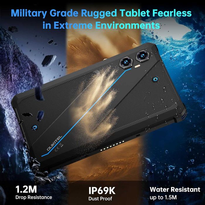 Брониран водоустойчив таблет OUKITEL RT3 Plus - Android 15, 11000mAh