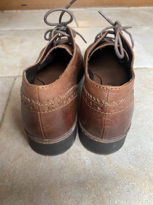 Кафяви обувки естествена кожа 38