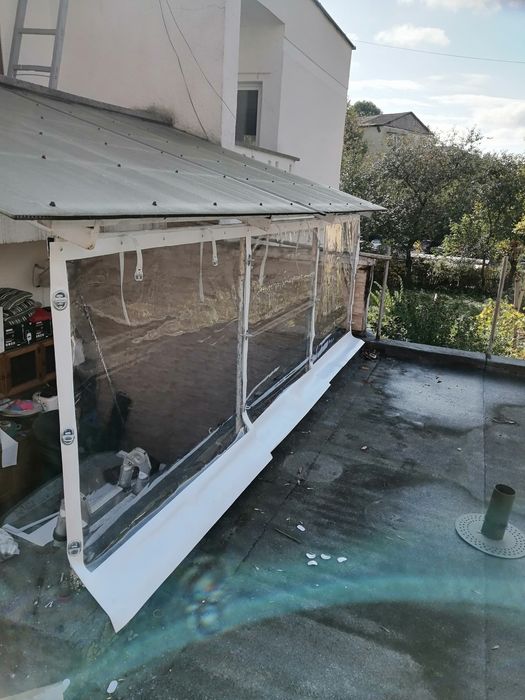 Pereți transparenți, folie, prelata închidere terase