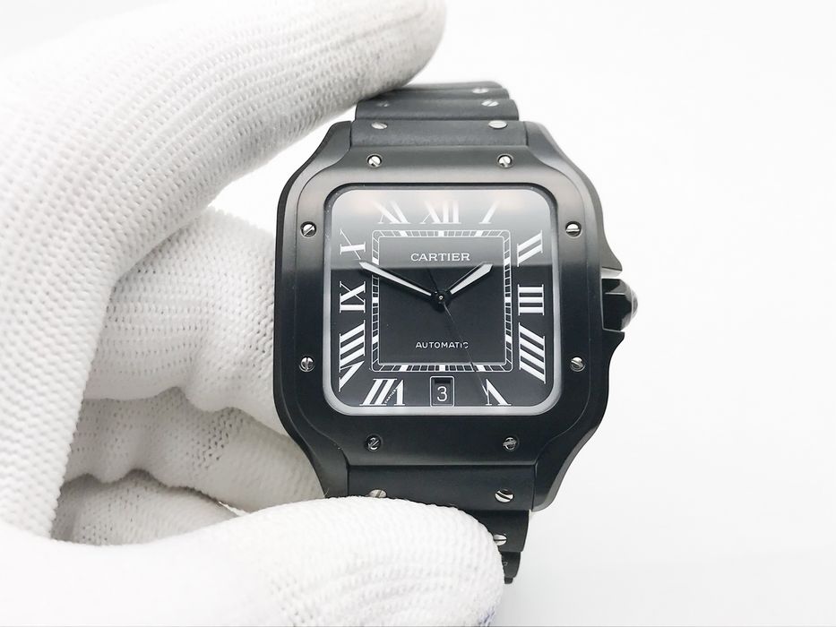 Cartier Santos 40mm Black DLC автоматичен - QC снимки - мъжки часовник