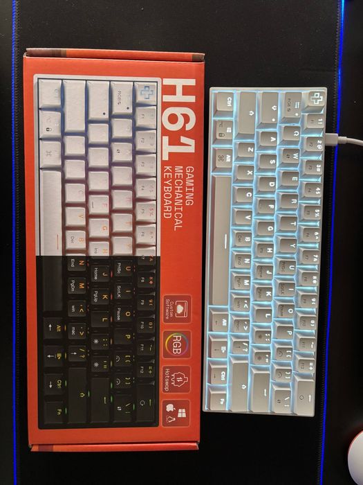 Mouse gaming QwertyKey Falcon Alb 8K, 30.000 DPI Wireless+TASTATURA