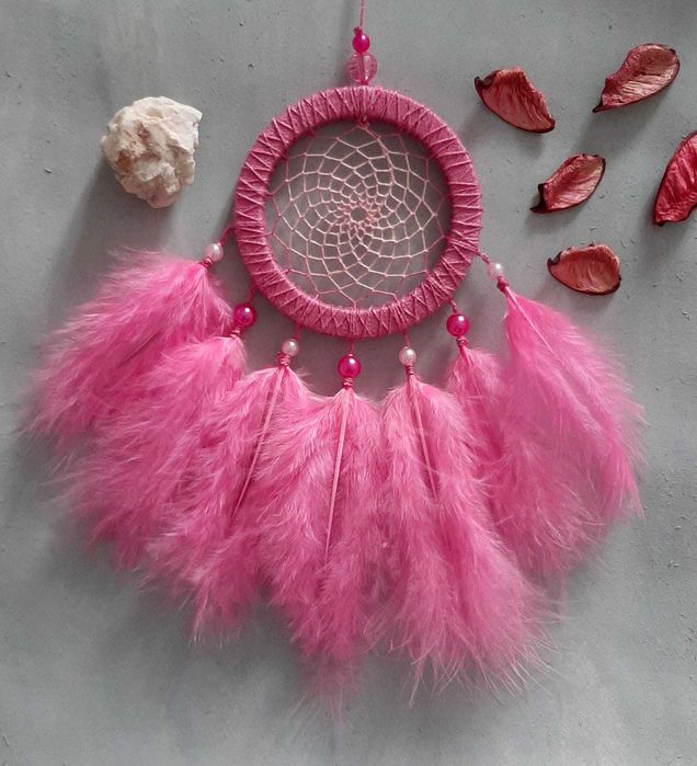 Ловец снов "Pink Fairy" розовый, мини | аксессуар на рюкзак, авто
