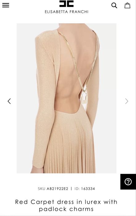 Elisabetta Franchi дълга рокля с красив гръб и чарм с лого